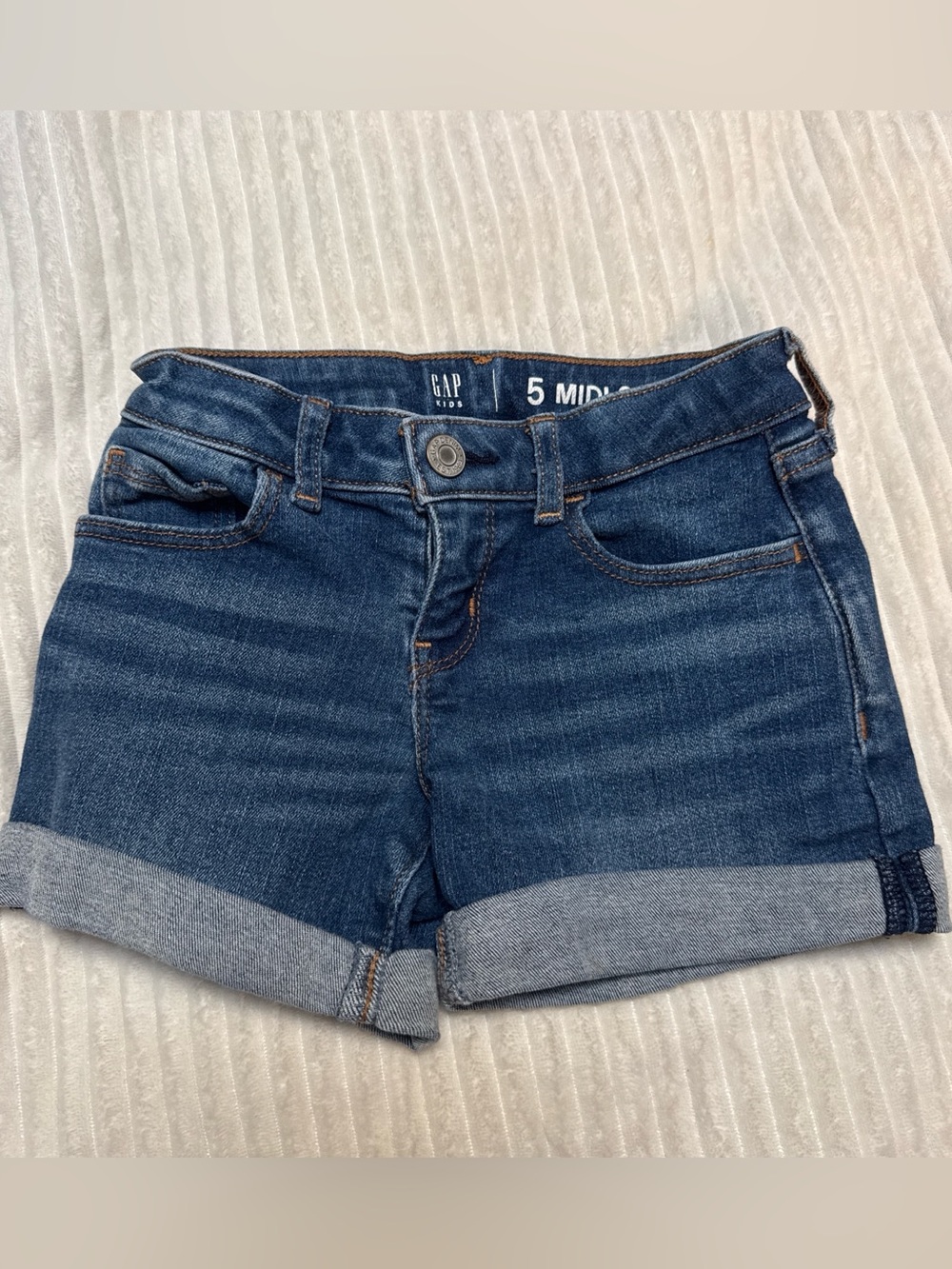 GAP Kids Dark Blue Denim Rolled Hem Shorts